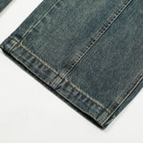 Washed Denim Straight-leg Trousers Men