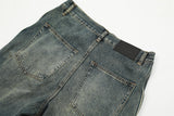 Washed Denim Straight-leg Trousers Men