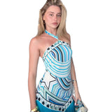 Printed Halter-Neck Slim-Fit Dress For Women