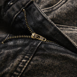 Pleated Loose Denim Trousers Men